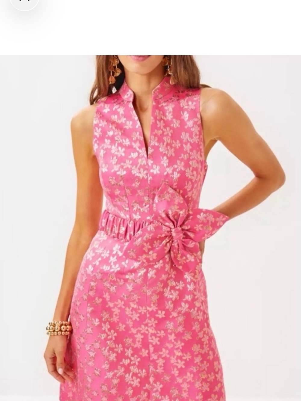 Lilly Pulitzer NWT size 00, pink ditsy daisy metallic dress